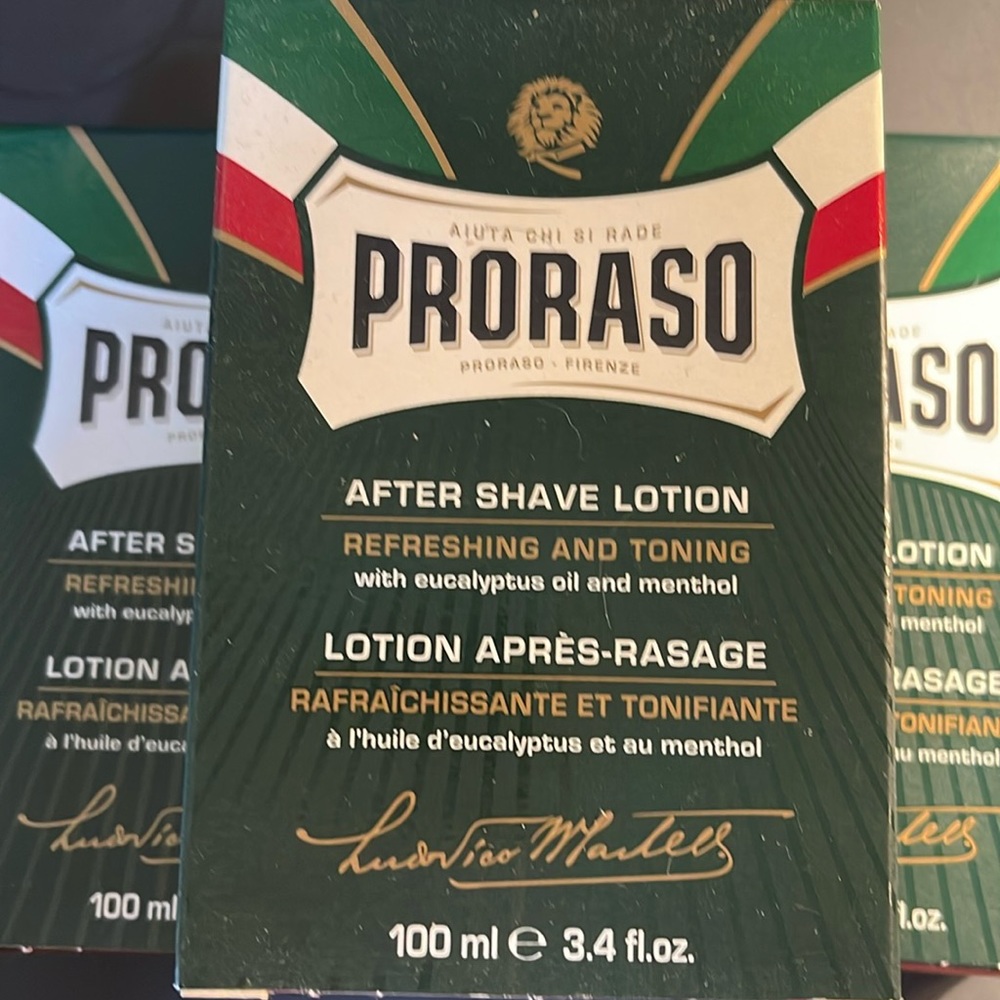 New Set of 3 Proraso After Shave Lotion